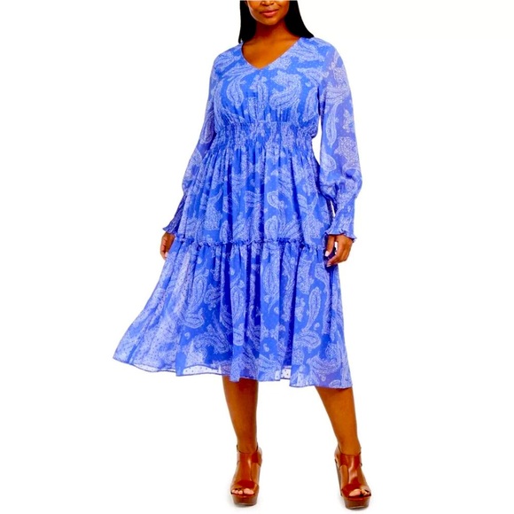 NWT New $139 Taylor Forget Me Not Midi Dress Size 22W - Picture 1 of 10